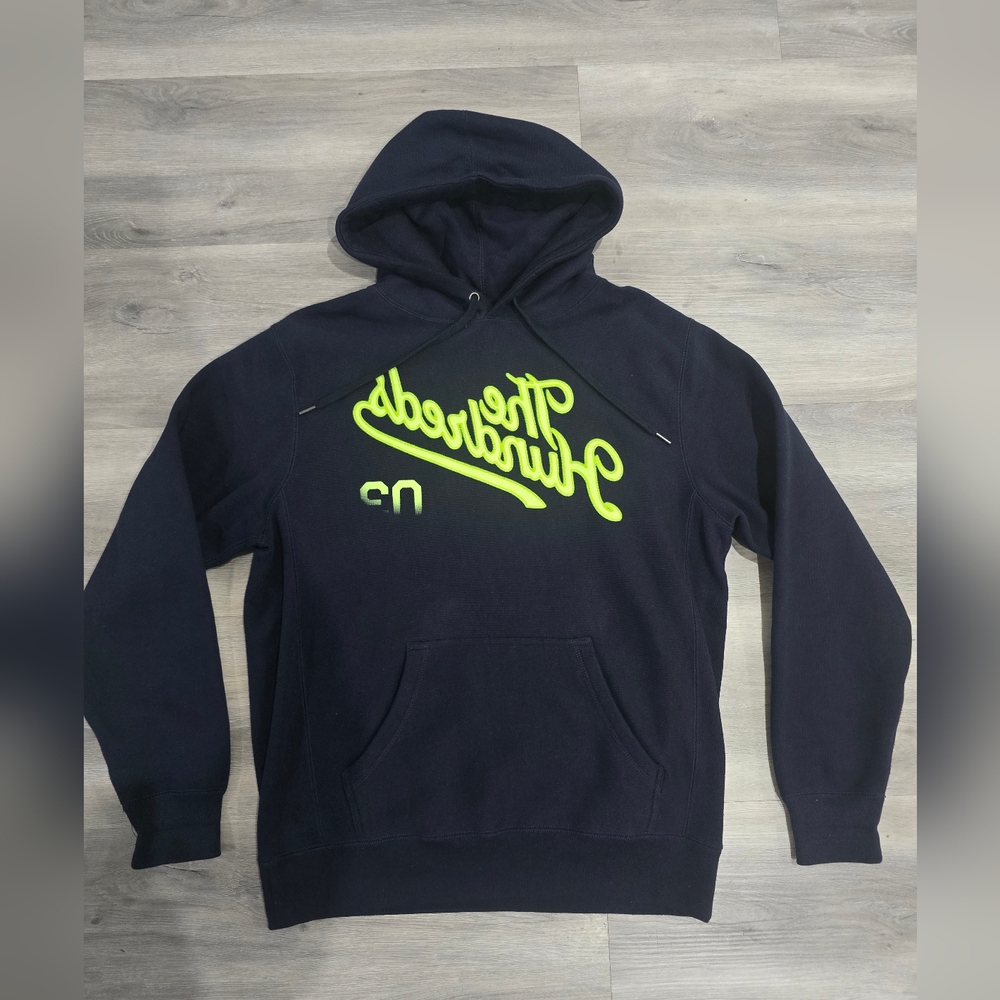 The Hundreds Men's Navy Hoodie w/ Neon Green Logo Size Medium Great Condition